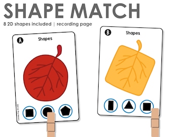 Autumn Leaves Shape Matching Printable Activity