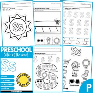 Lettre de l'alphabet préscolaire, programme d'études S