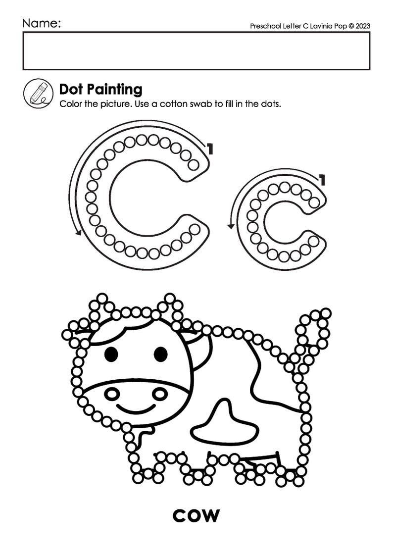 Alphabet Q-tip Painting Worksheets A–Z | Fine Motor Dot Painting ...