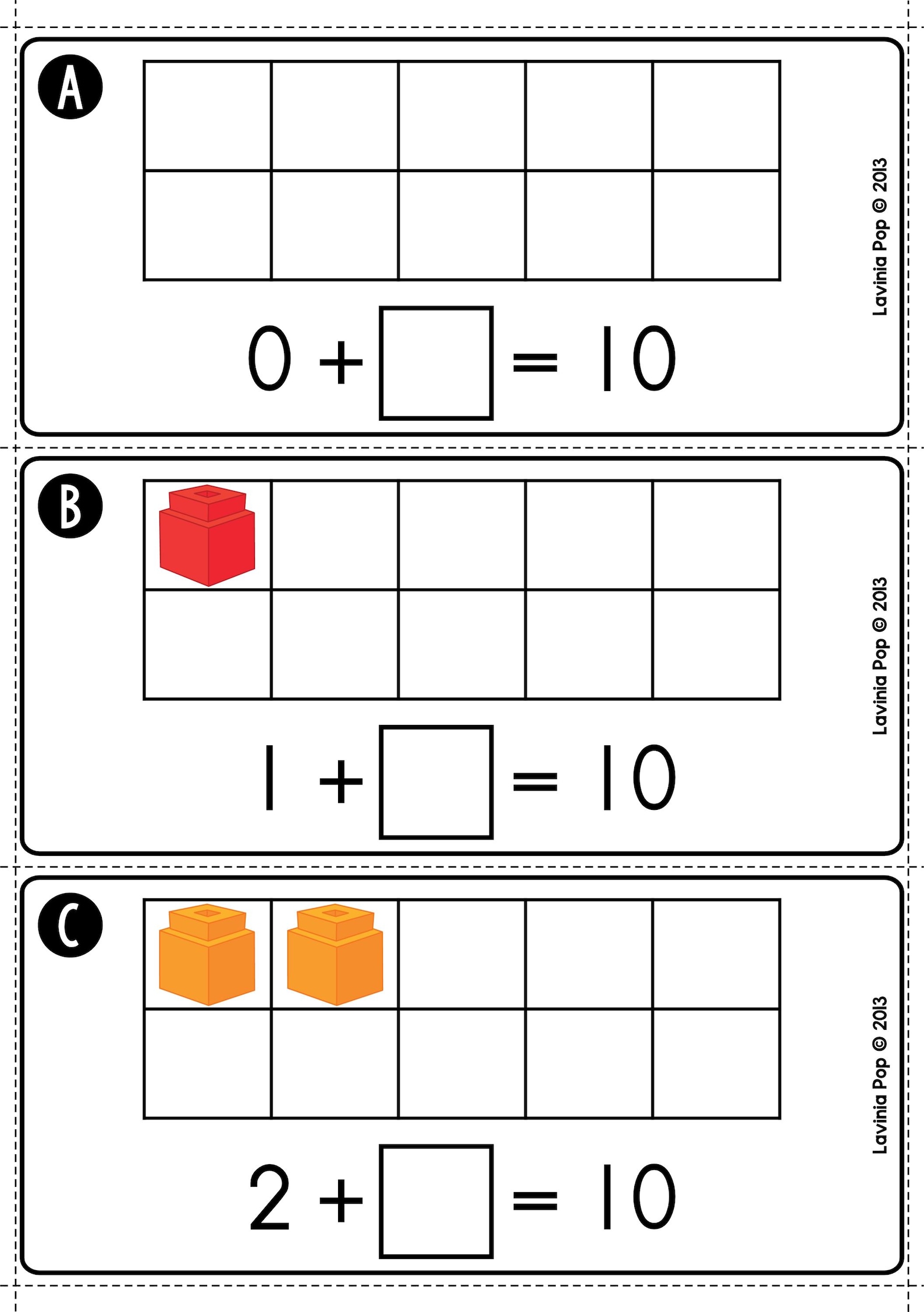 Making 10 on a Ten Frame Math Center Activity - Etsy