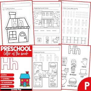 Plan de estudios de la letra de la semana del alfabeto preescolar H