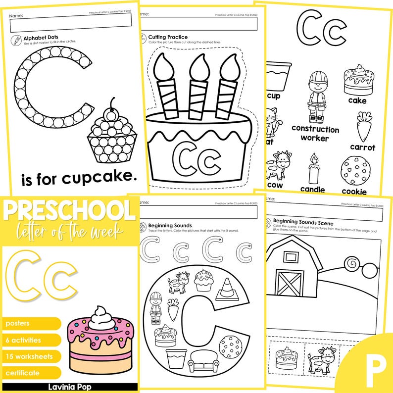 Preschool Alphabet Letter of the Week Curriculum C - Etsy