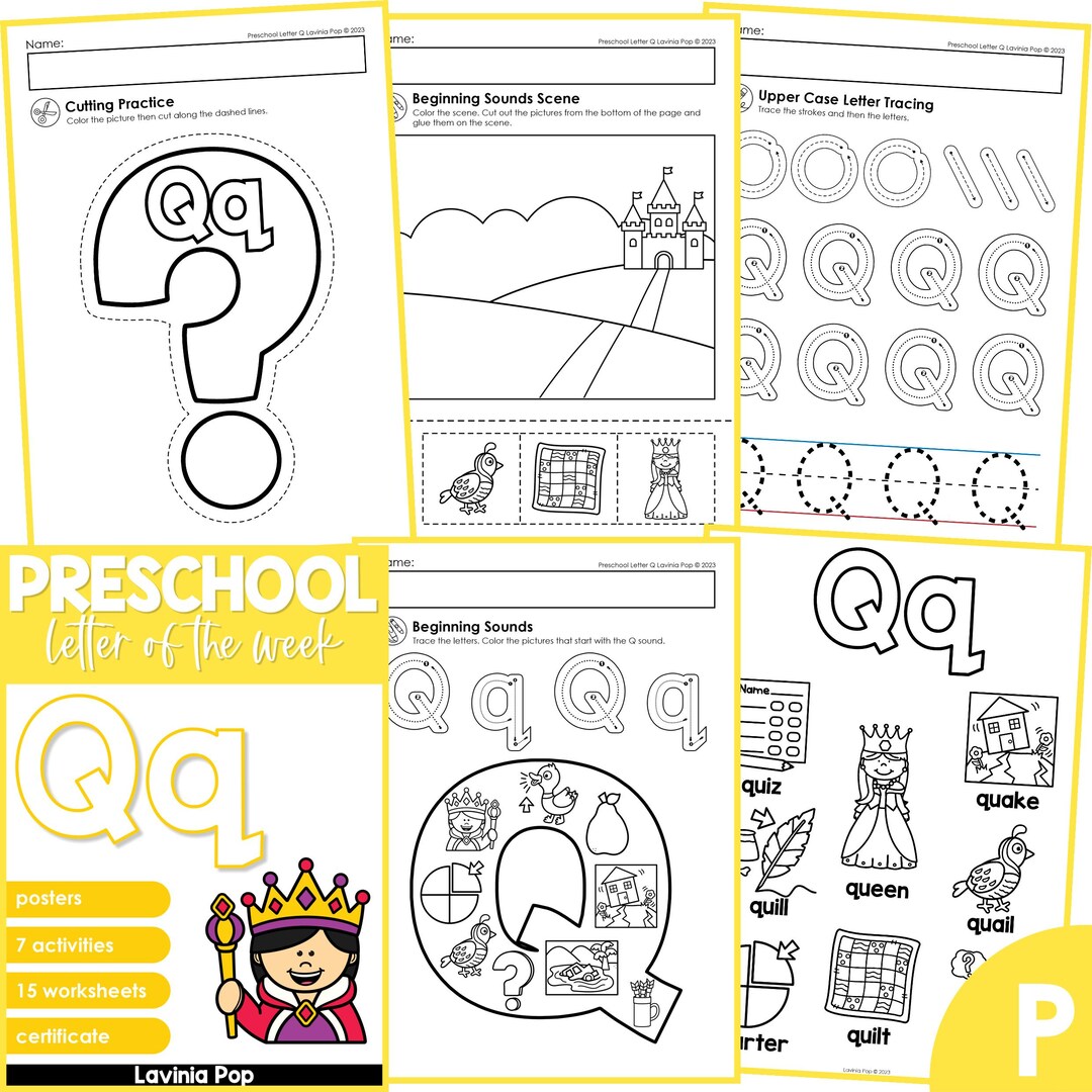 Preschool Alphabet Letter of the Week Curriculum Q - Etsy