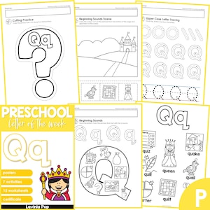 Plan de estudios de la letra de la semana del alfabeto preescolar Q