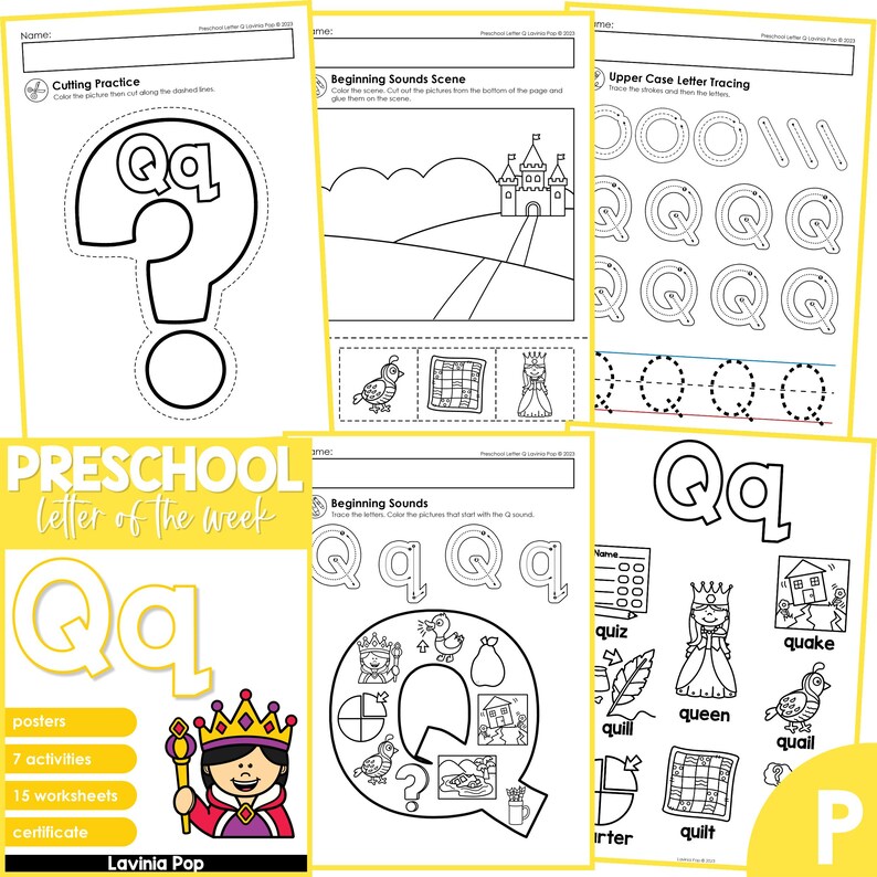 Preschool Alphabet Letter of the Week Curriculum Q - Etsy