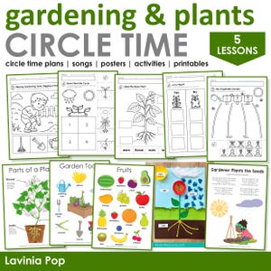 Gardening and Plants Preschool Theme Curriculum Printables | Preschool Circle Time Lessons & Activities
