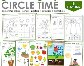 Gardening and Plants Preschool Theme Curriculum Printables | Preschool Circle Time Lessons & Activities