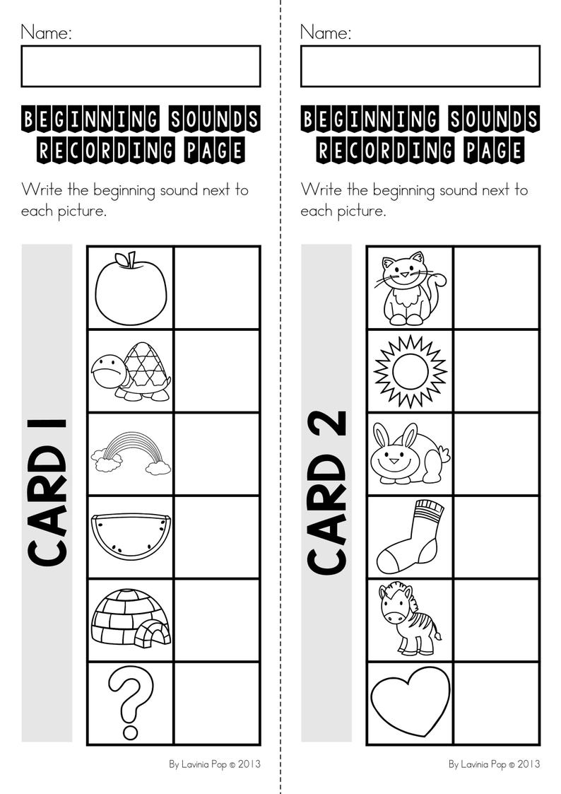 Beginning Sounds Printable Activity | Preschool, Kindergarten, First Grade