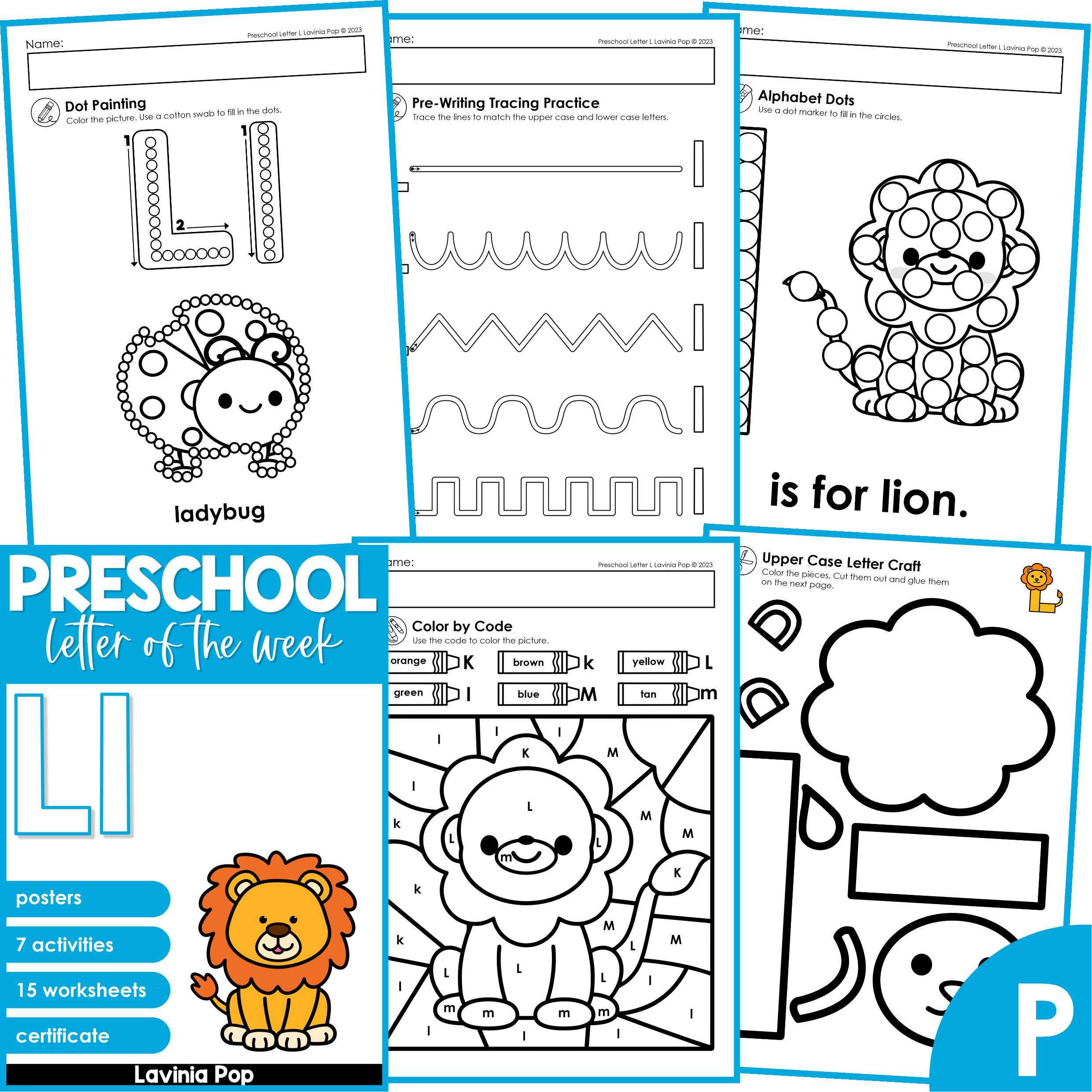 Preschool Alphabet Letter of the Week Curriculum L - Etsy