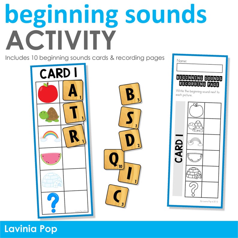 Beginning Sounds Printable Activity | Preschool, Kindergarten, First Grade