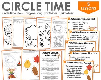 Fall Preschool Circle Time Activities: 5-Day Autumn Leaves Printable PDF Pack