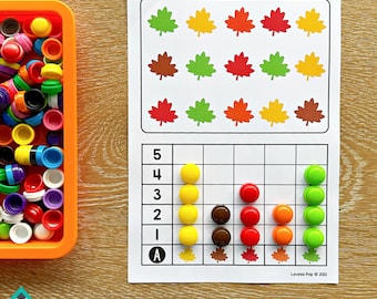 Autumn Count and Graph Activity | Printable Math Cards