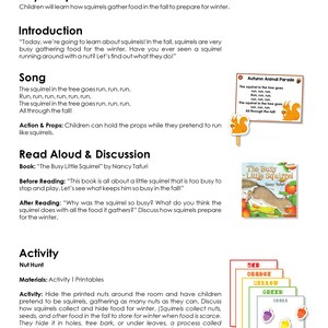Fall Animals Preschool Curriculum Printables | Fall Animals Preschool ...