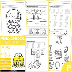 Plan de estudios de la letra de la semana del alfabeto preescolar J