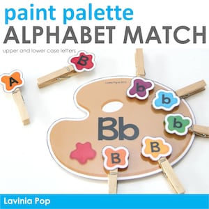 Actividad de correspondencia alfabética: paleta de pintura