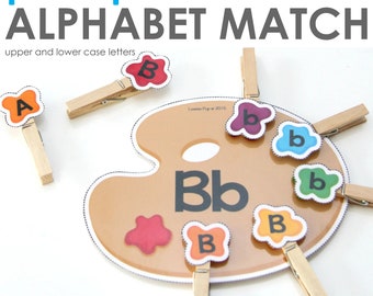 Alphabet Matching Activity Printable | Uppercase Lowercase Letters | Preschool Kindergarten Literacy Center | ABC Busy Book PDF