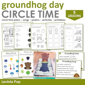 Groundhog Day Preschool Theme Curriculum Printables | Preschool Circle Time Lessons & Activities
