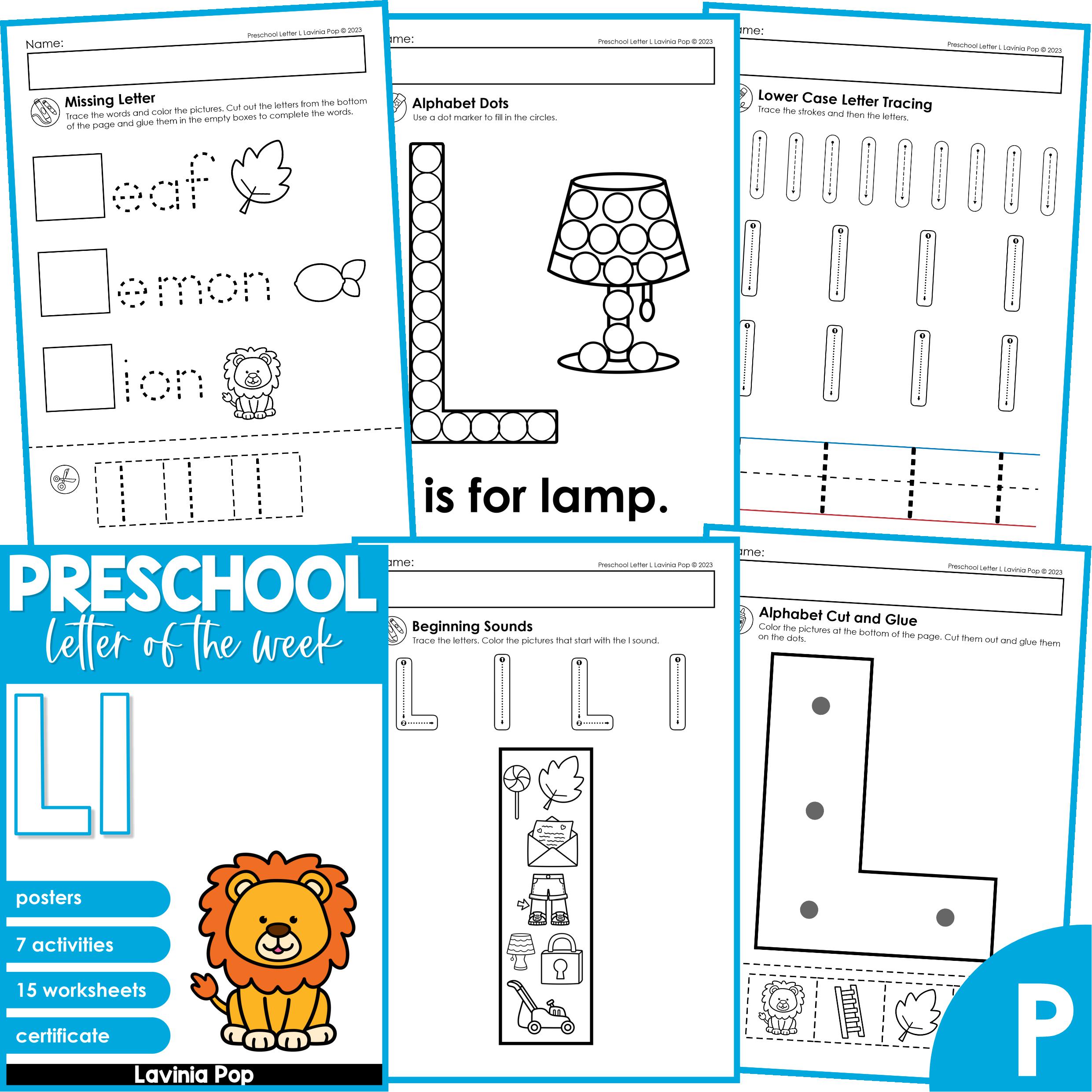 Preschool Alphabet Letter of the Week Curriculum L - Etsy