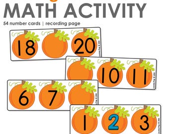 Missing Numbers 1-20 | Pumpkin Theme Printable Activity for Preschool and Kindergarten