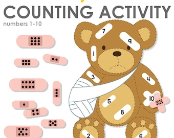Sick Teddy Counting Printable Activity | Dramatic Play