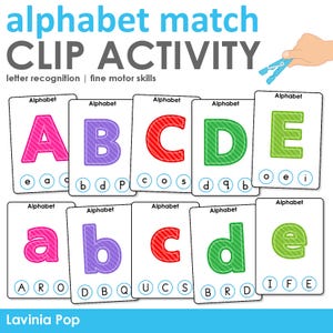 Activité d'association d'alphabets | Cartes imprimables en majuscules et minuscules