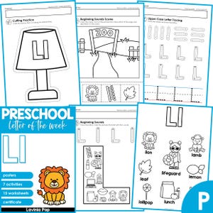 Plan de estudios de la letra de la semana del alfabeto preescolar L