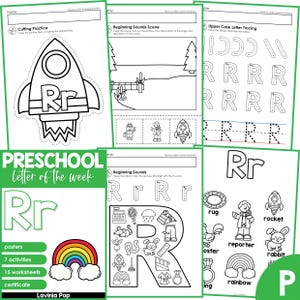Plan de estudios de la letra de la semana del alfabeto preescolar R