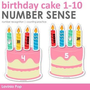 Birthday Cake and Candles Number Sense Activity | Number Recognition and Counting Fun