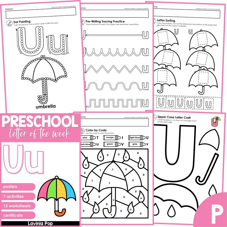 Preschool Alphabet Letter of the Week Curriculum U - Etsy