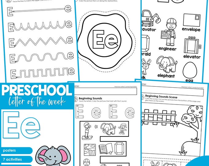Preschool Alphabet Letter of the Week Curriculum E - Etsy