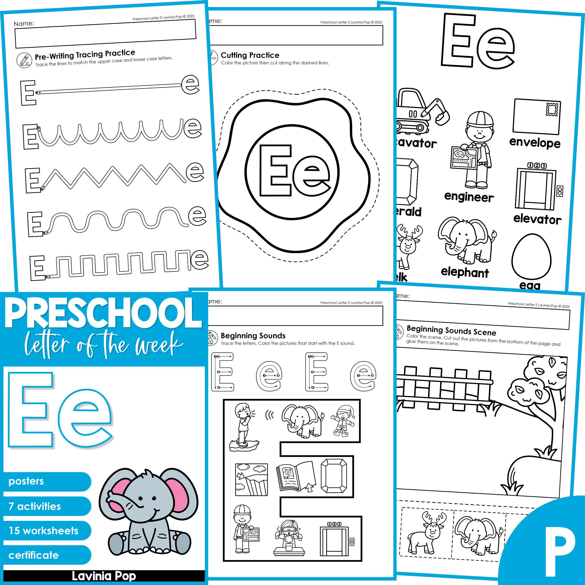 Preschool Alphabet Letter of the Week Curriculum E - Etsy