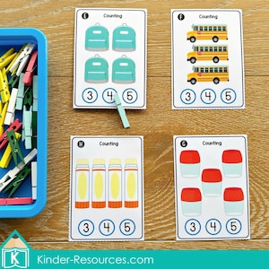 Counting Cards for Preschool and Kindergaren | School Theme