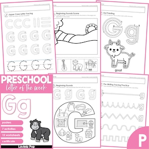 Plan de estudios de la letra G del alfabeto preescolar