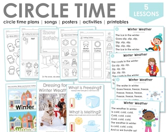 Winter Weather Preschool Theme Curriculum Printables | Preschool Circle Time Lessons & Activities