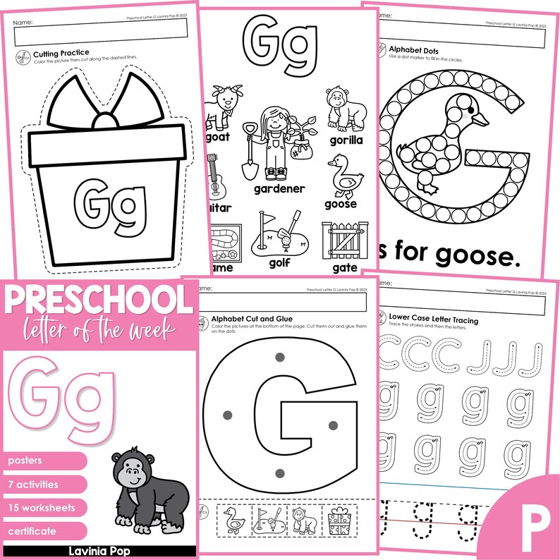 Preschool Alphabet Letter of the Week Curriculum G - Etsy