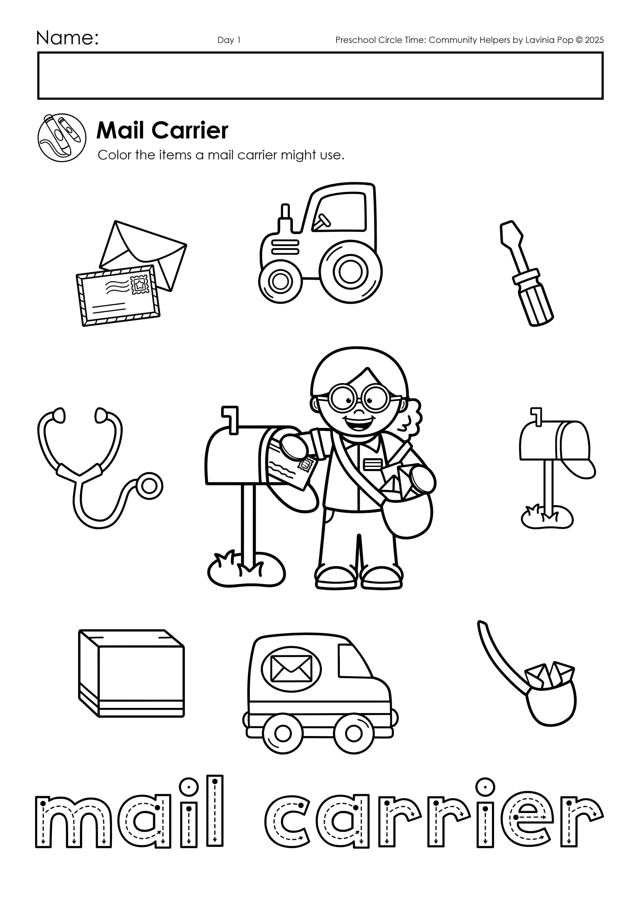 Community Helpers Preschool Theme Curriculum Printables | Preschool ...
