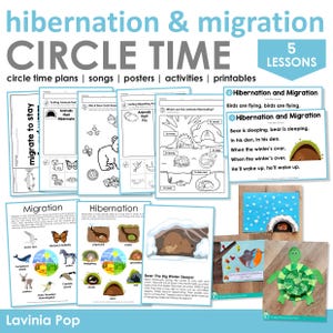 Hibernation and Migration Preschool Theme Curriculum Printables | Preschool Circle Time Lessons & Activities