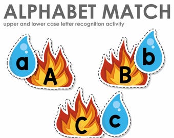 Alphabet Match Firefighter Community Helper Printable Activity