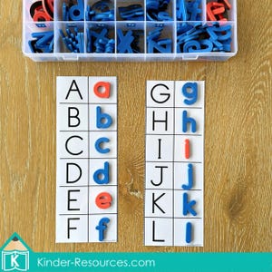 Atividade de correspondência de letras do alfabeto