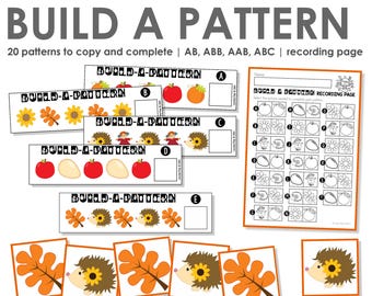 Autumn Build a Pattern | Printable Math Activity for Kindergarten