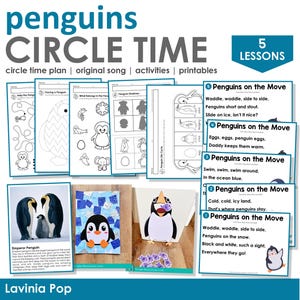 Penguins Preschool Theme Curriculum Printables | Preschool Circle Time Lessons & Activities