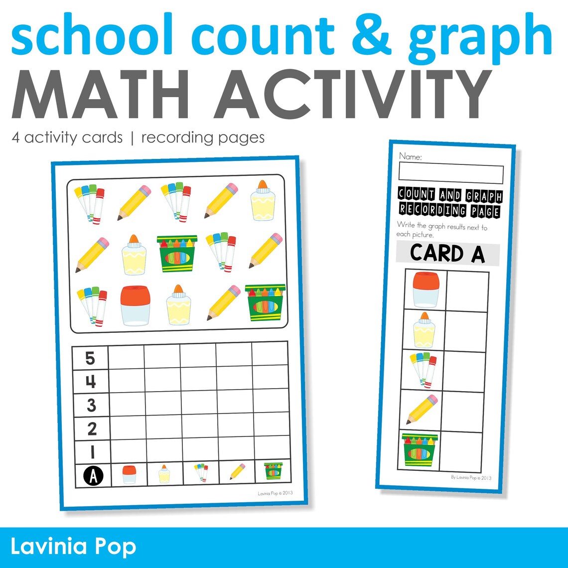 School Count and Graph Numbers 1-5 - Etsy