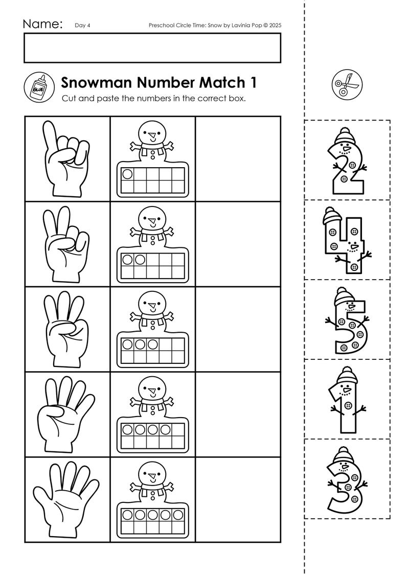 Snow Winter Weather Preschool Theme Curriculum Printables | Preschool ...
