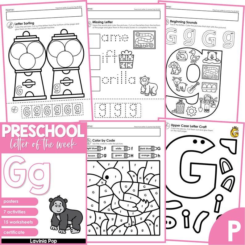 Preschool Alphabet Letter of the Week Curriculum G - Etsy