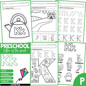 Lettre de l'alphabet préscolaire, programme d'études K