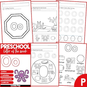 Lettre de l'alphabet préscolaire, programme d'études O