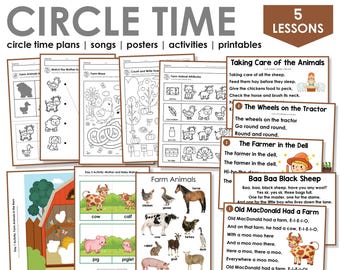 Farm Preschool Curriculum Printables | Farm Preschool Circle Time Lessons & Activities
