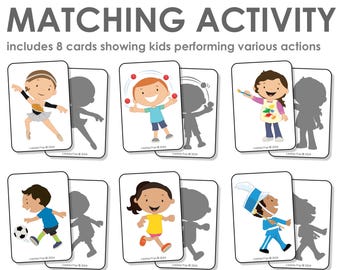Kids Activities Shadow Matching Game | Printable Activity