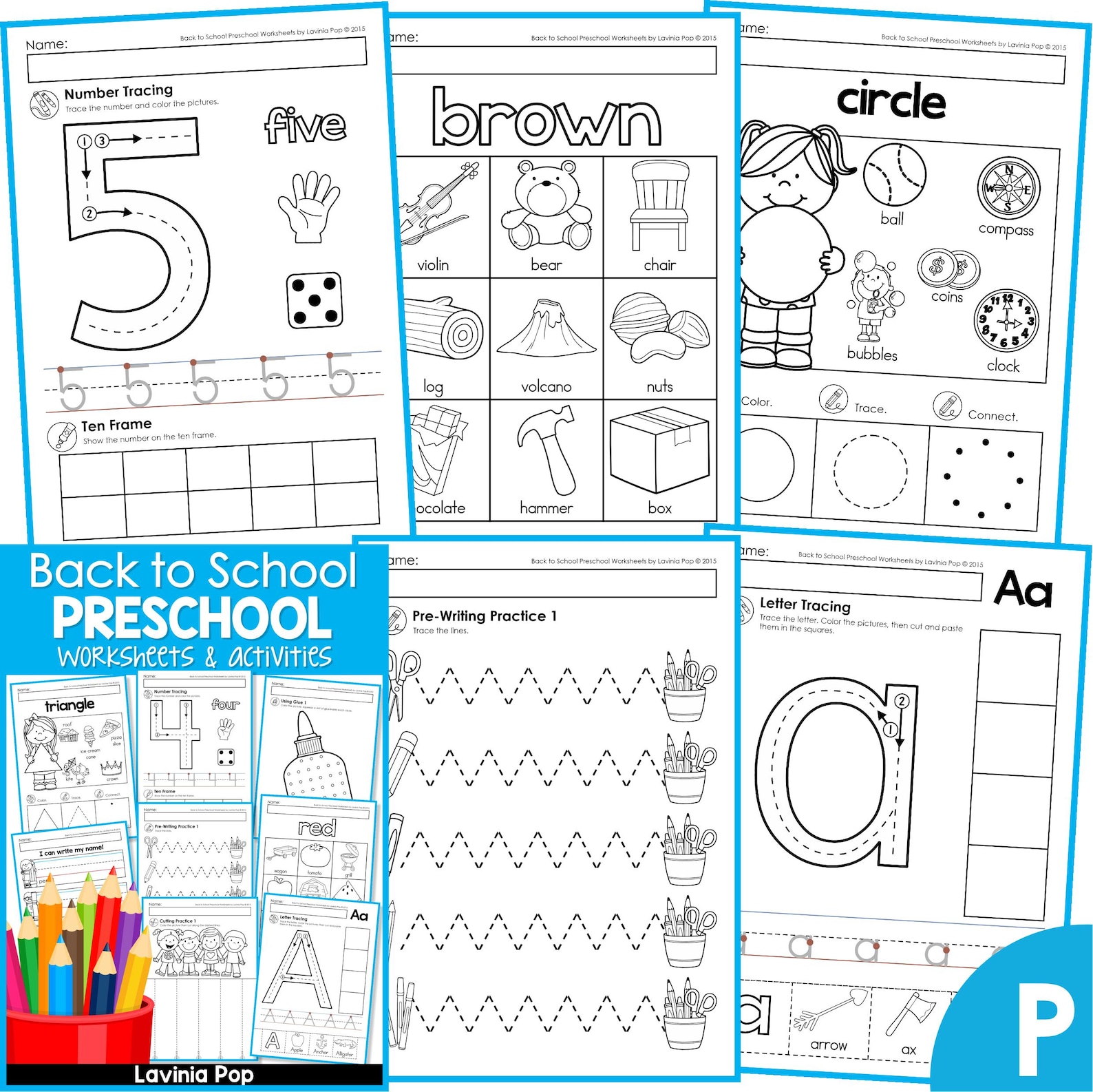 Back to School Preschool Worksheets and Activities | No Prep Printable ...