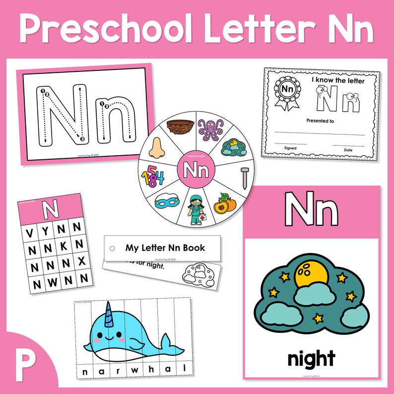 Preschool Alphabet Letter of the Week Curriculum N - Etsy